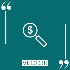 Poster - magnifying glass   vector icon Linear icon. Editable stroke line