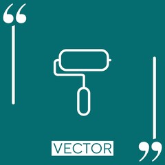 Poster - painter roller vector icon Linear icon. Editable stroke line