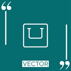 Poster - paper bag with handle vector icon Linear icon. Editable stroke line
