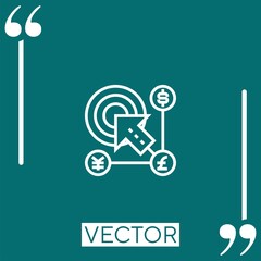 Poster - pay per click vector icon Linear icon. Editable stroke line
