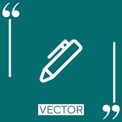 Poster - pen outline vector icon Linear icon. Editable stroke line