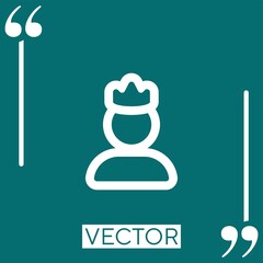 Poster - person with crown outline vector icon Linear icon. Editable stroke line