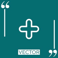 Poster - plus add cross outline vector icon Linear icon. Editable stroke line