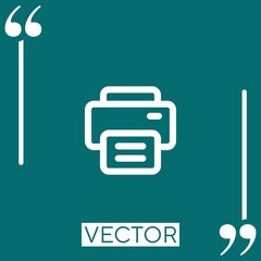 Poster - printer outline vector icon Linear icon. Editable stroke line