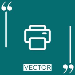 Poster - printing button outline vector icon Linear icon. Editable stroke line