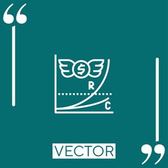 Poster - profits vector icon Linear icon. Editable stroke line