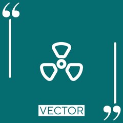 Poster - radiation warning outline vector icon Linear icon. Editable stroke line