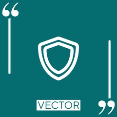 Poster - shield outline vector icon Linear icon. Editable stroke line