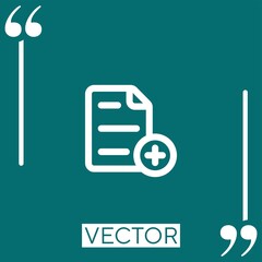 Poster - text file add outlined interface button vector icon Linear icon. Editable stroke line