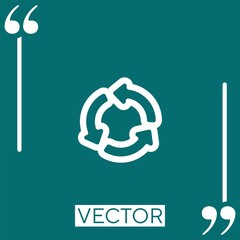 Poster - three counterclockwise arrows circle vector icon Linear icon. Editable stroke line