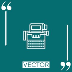 Poster - typewriter vector icon Linear icon. Editable stroke line