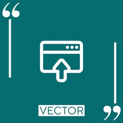 Poster - upload to internet vector icon Linear icon. Editable stroke line