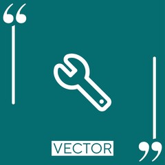 Poster - wrench outline vector icon Linear icon. Editable stroke line