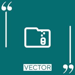 Poster - zip compressed folder vector icon Linear icon. Editable stroke line