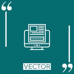 Poster - resume vector icon Linear icon. Editable stroke line