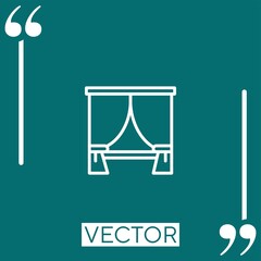 Poster - curtain vector icon Linear icon. Editable stroke line