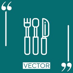Poster - cutlery vector icon Linear icon. Editable stroke line