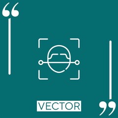 Poster - face scan vector icon Linear icon. Editable stroke line