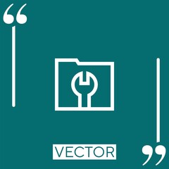 Poster - folder vector icon Linear icon. Editable stroke line