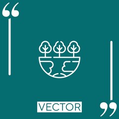 Poster - green earth vector icon Linear icon. Editable stroke line