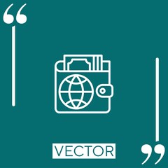 Poster - online wallet vector icon Linear icon. Editable stroked line