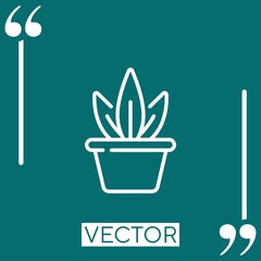 Poster - plant pot vector icon Linear icon. Editable stroked line