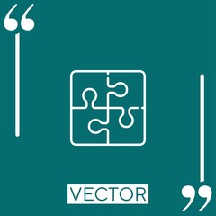 Poster - puzzle vector icon Linear icon. Editable stroked line