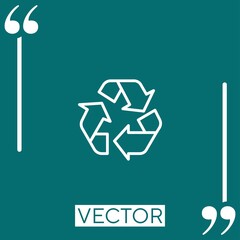 Poster - recycle sign vector icon Linear icon. Editable stroke line