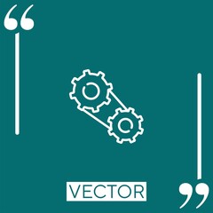 Poster - timing belt vector icon Linear icon. Editable stroke line