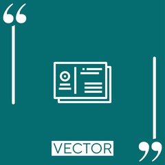 Poster - card vector icon Linear icon. Editable stroke line