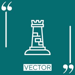 Poster - chess vector icon Linear icon. Editable stroke line