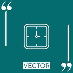 Poster - clock vector icon Linear icon. Editable stroked line