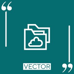 Poster - cloud folder vector icon Linear icon. Editable stroke line