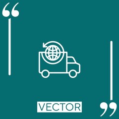 Poster - global vector icon Linear icon. Editable stroked line