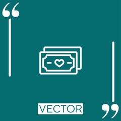 Poster - money vector icon Linear icon. Editable stroked line