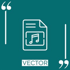Poster - music file vector icon Linear icon. Editable stroked line