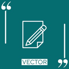 Poster - pencil vector icon Linear icon. Editable stroke line