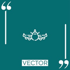Poster - plane vector icon Linear icon. Editable stroked line