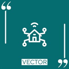 Poster - smart house vector icon Linear icon. Editable stroke line