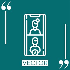 Poster - smartphone vector icon Linear icon. Editable stroke line