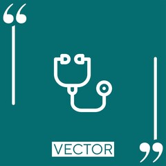 Poster - stethoscope vector icon Linear icon. Editable stroked line