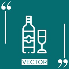 Poster - wine vector icon Linear icon. Editable stroked line
