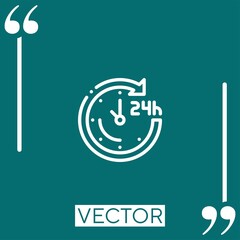 Poster - hours vector icon Linear icon. Editable stroke line