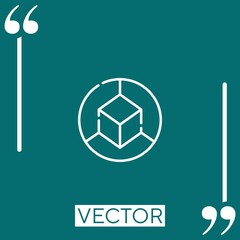 Poster - d cube vector icon Linear icon. Editable stroked line