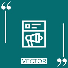 Poster - ads vector icon Linear icon. Editable stroke line