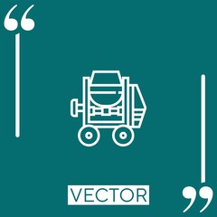 Poster - concrete mixer vector icon Linear icon. Editable stroke line