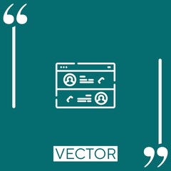 Poster - contact information vector icon Linear icon. Editable stroked line