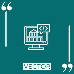 Poster - digital services vector icon Linear icon. Editable stroked line