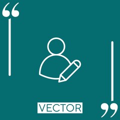 Poster - user vector icon Linear icon. Editable stroke line