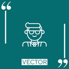 Poster - businessman   vector icon Linear icon. Editable stroke line